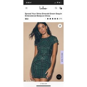 Lulus Spread Your Shine Emarld Green Sequin Embroidered Bodycon Dress